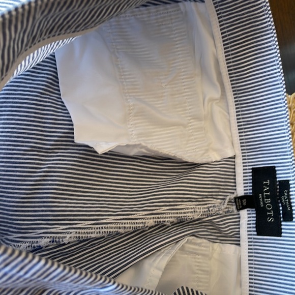 TALBOTS Petites CHATHAM CURVY striped cotton stretch pants size 10P - Picture 7 of 9